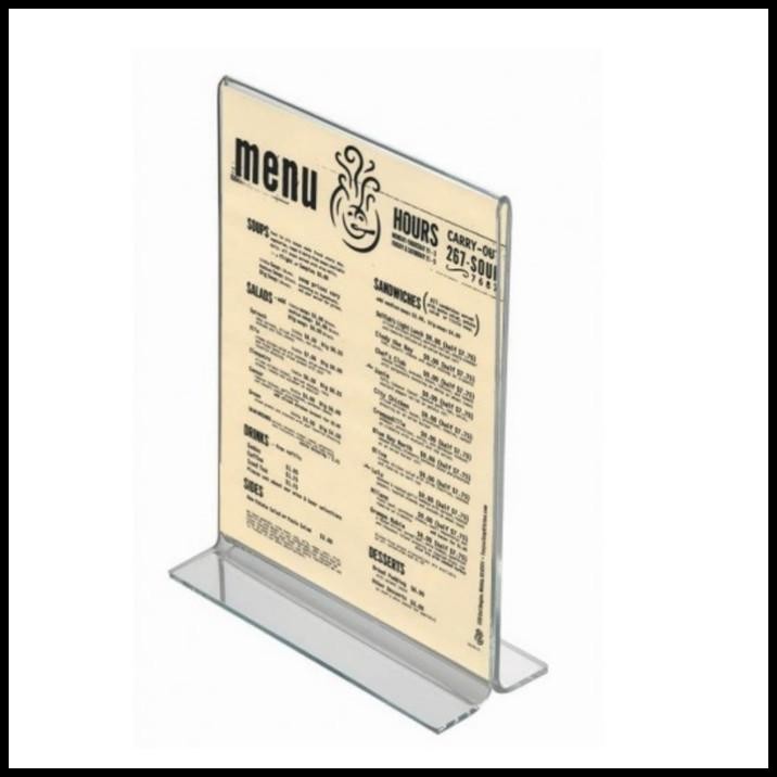 

TERBARU TEND CARD CARD HOLDER NOMOR MEJA TEMPAT BROSUR KASIR PROMOSI ACRYLIC T - A6 !!!!!!