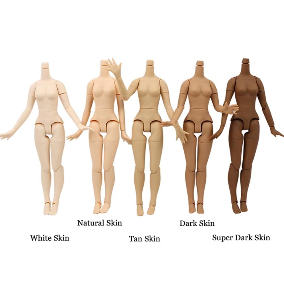 joint body 21cm for 30cm 1/6 blyth doll with big breast different skin color white tan dark skin sui