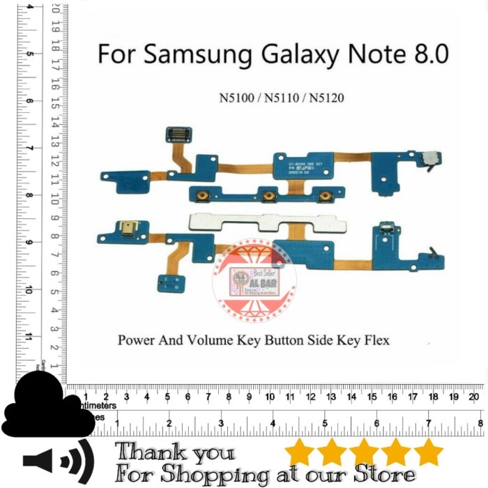 FLEXIBLE ON OFF VOLUME SAMSUNG TAB NOTE 8 GT N5100 N5110 TOMBOL POWER
