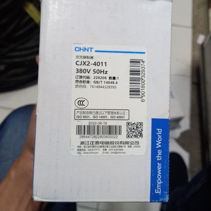 Contactor/Kontaktor Chint Cjx2-4011 380V