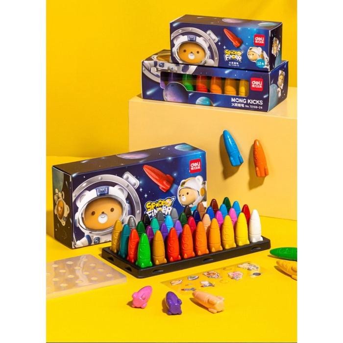 

[Khusus Batam] Crayon Plastik Roket Anak Deli,Krayon Cat Plastik Model,Plastic Crayon [G]