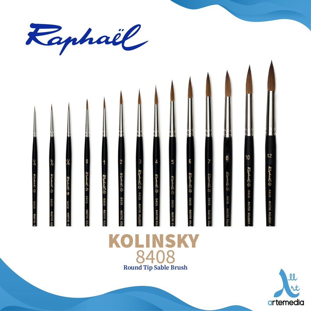 

Raphael 8408 Kuas Kolinsky Sable Ujung Tajam Bulat |8D3656D4|
