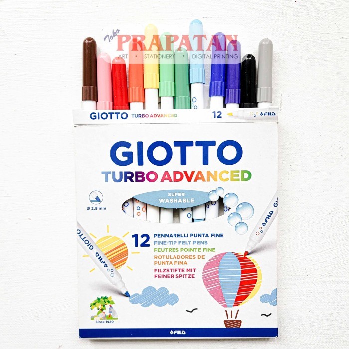 

Giotto Turbo Advanced Fine Tip Felt Pens Pena Warna #Original