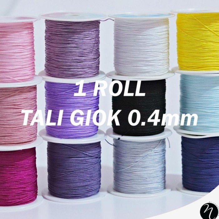 BERKUALITAS 1 roll tali giok / tali cina 0.4mm untuk aksesoris / gantungan hp manik-manik