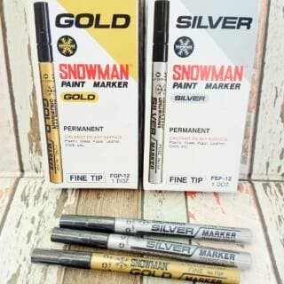 

Spidol Snowman Silver White Gold Marker Putih Emas Fine Tip #Original