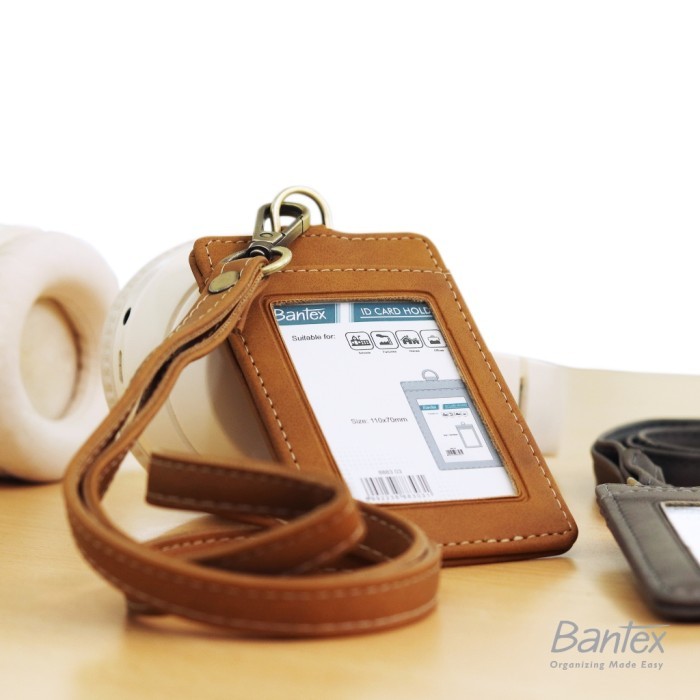 

Bantex Name Tag Id Card Holder Kulit Button 8883 Tali Lanyard