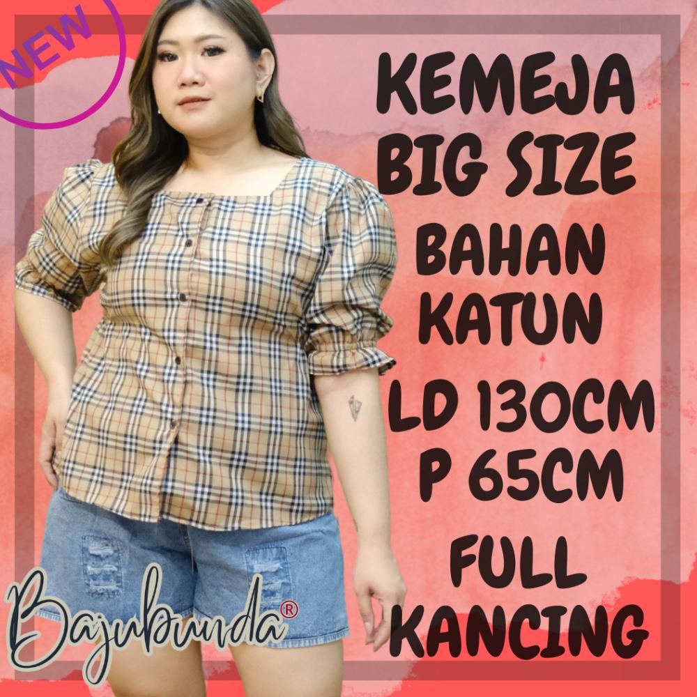 QS - LD 130 Kemeja Wanita Jumbo Atasan Big Size Blouse Jumbo DORAYA
