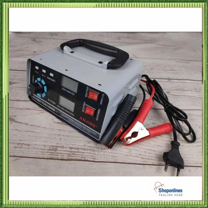 Cas Aki Mobil / Charger Aki Mobil Motor 400W 12V/24V 400 Ah + LCD