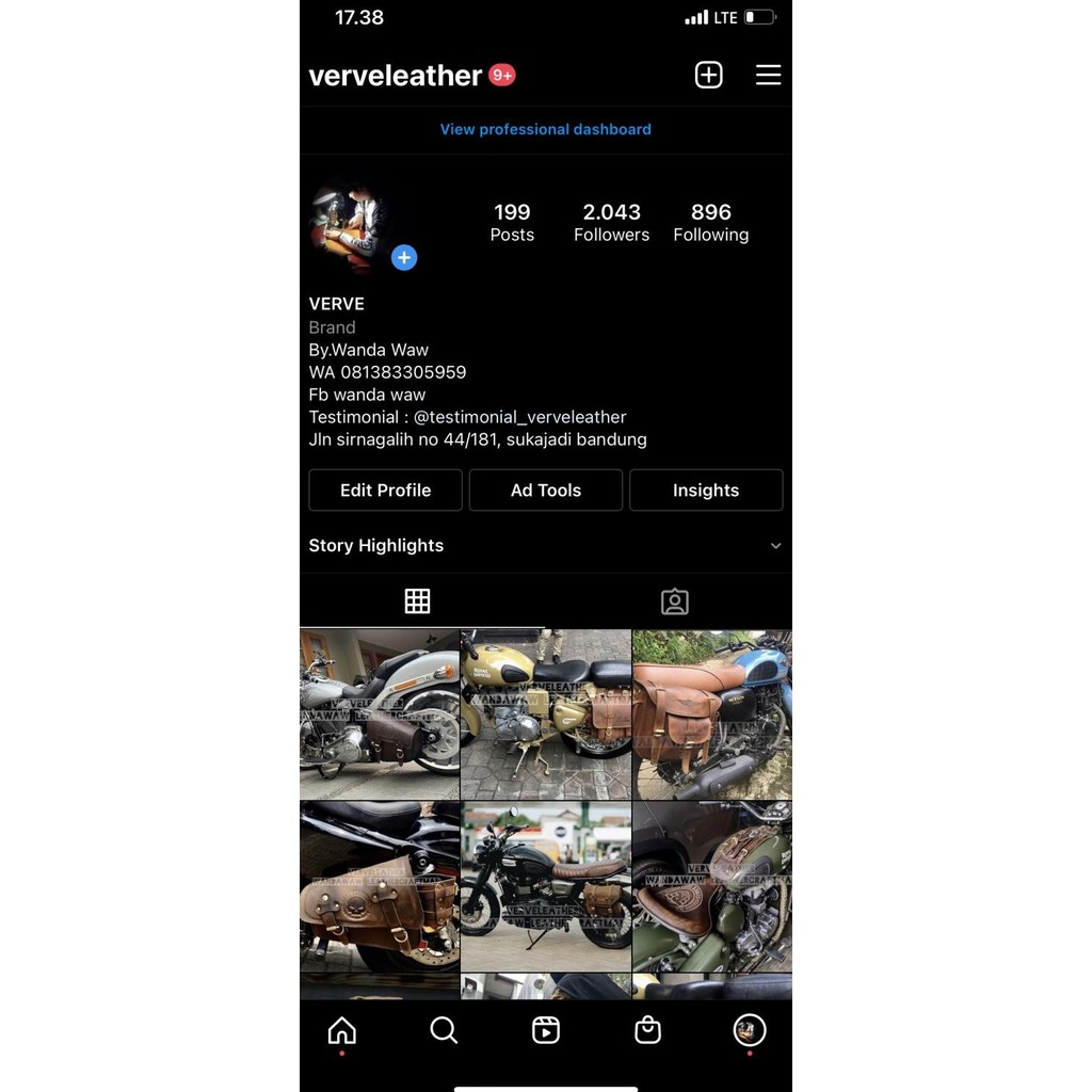 Tas kulit sportster , side bag harley davidson