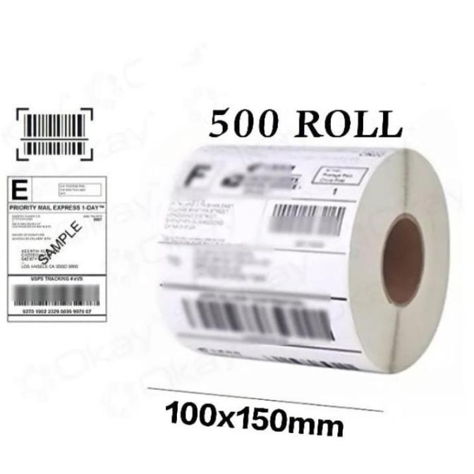 

Sale Kertas Termal 100 X 150 Mm Label Thermal Stiker Thermal Isi 500Pcs