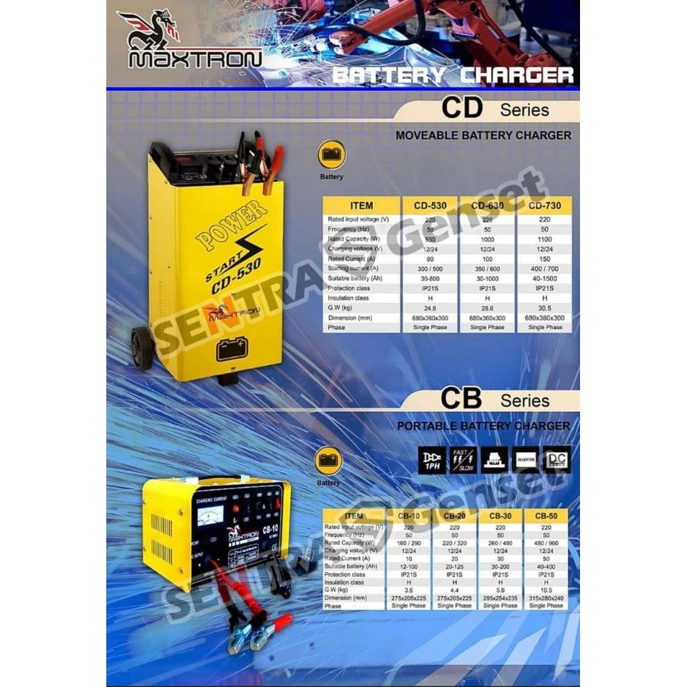 Charger Aki / Battery Charger MAXTRON 80 Ampere CD 530