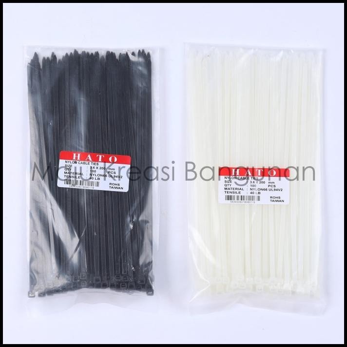 

Kabel Ties 3.6 X 200 Mm Harga Grosir Murah Hitam Putih Isi 100 Pcs