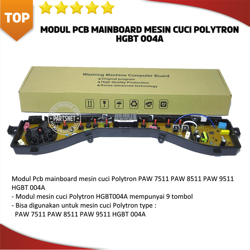 Modul Pcb mainboard mesin cuci Polytron HGBT 004A