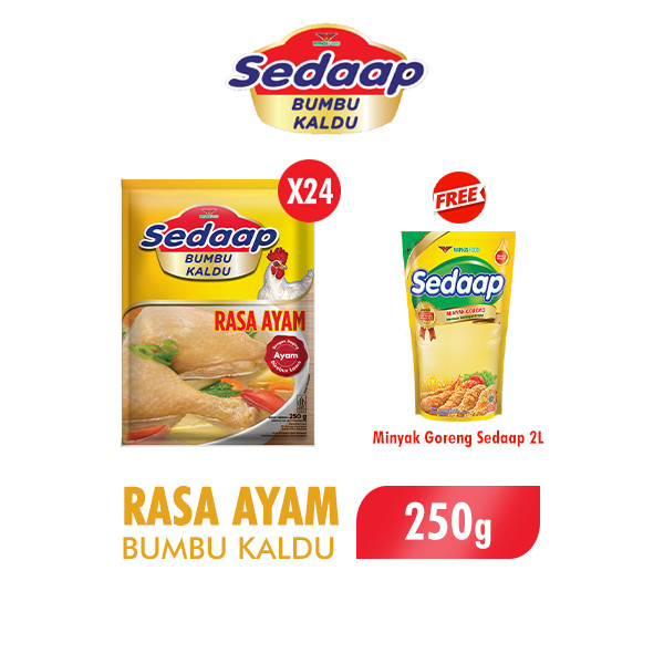 

Sedaap Bumbu Kaldu Ayam 250 gr x24 Free Minyak Goreng Sedaap 2L