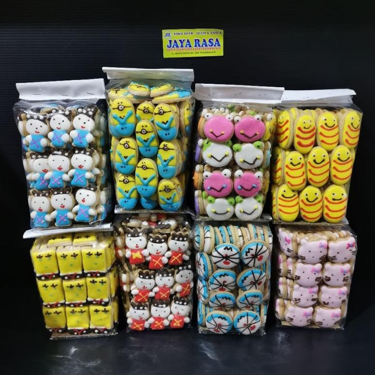

KUE KERING 500 GRAM cetak karakter kartun manis biskuit gambar warna warni anak gula renyah 1/2 kg