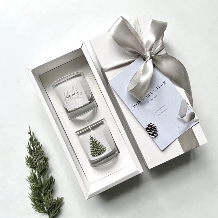 12.12 Gratis Ongkir Extra Christmas Hampers Set | Gift Natal Giftset 2 Scented Candle By Madame Berd