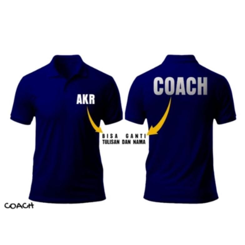 Promo Custom Kaos Kerah Kancing Coach Bisa Riques Nama Ataw Ganti Tulisan Bisa Pria Dan Wanita Termu