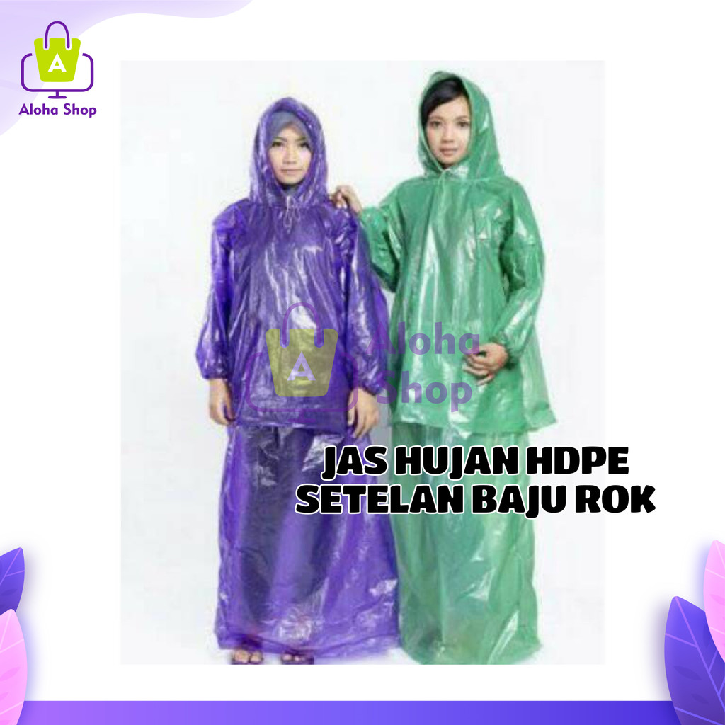 AS Jas Hujan BAJU ROK Plastik HDPE Setelan BAJU ROK IBEX