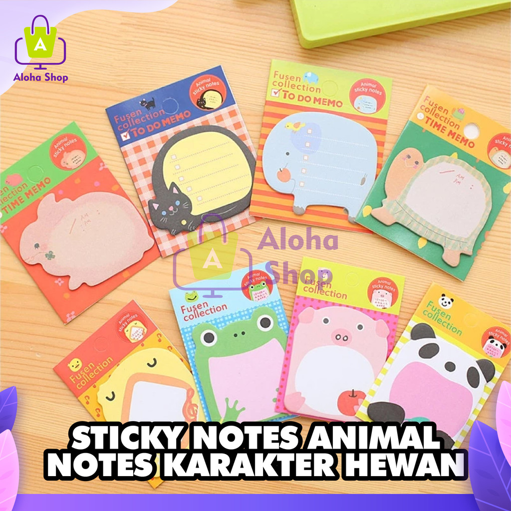 

AS Note Memo Sticky Note Karakter Binatang Lucu Tempelan Catatan