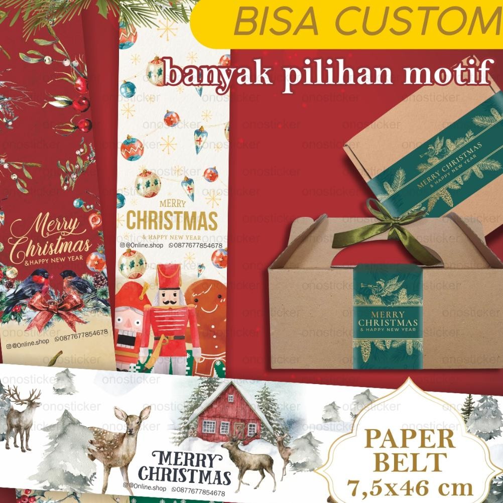 

Kjh Paper Belt Natal | Parcel Natal | Toples Kue Kering Christmas 7,5X46Cm Custom
