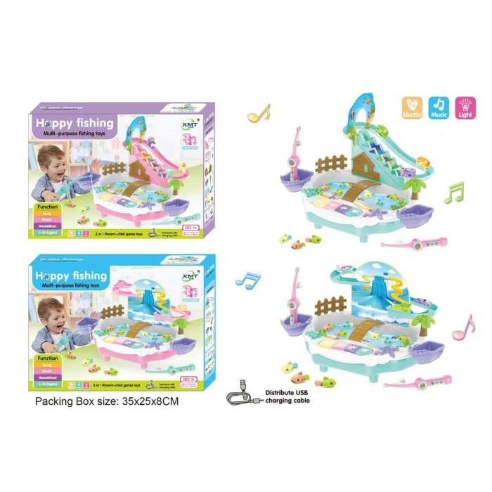HAPPY FISHING Mainan Anak Fishing Game 2in1 Pancing Ikan & Track