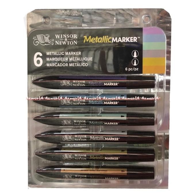 

Winsor & Newton Metalic Marker 6pcs Spidol Warna Metalik