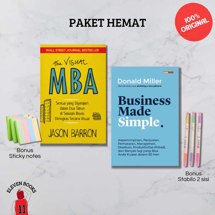 NEW Paket Hemat Buku Ori The Visual MBA & Business Made Simple (Renebook)