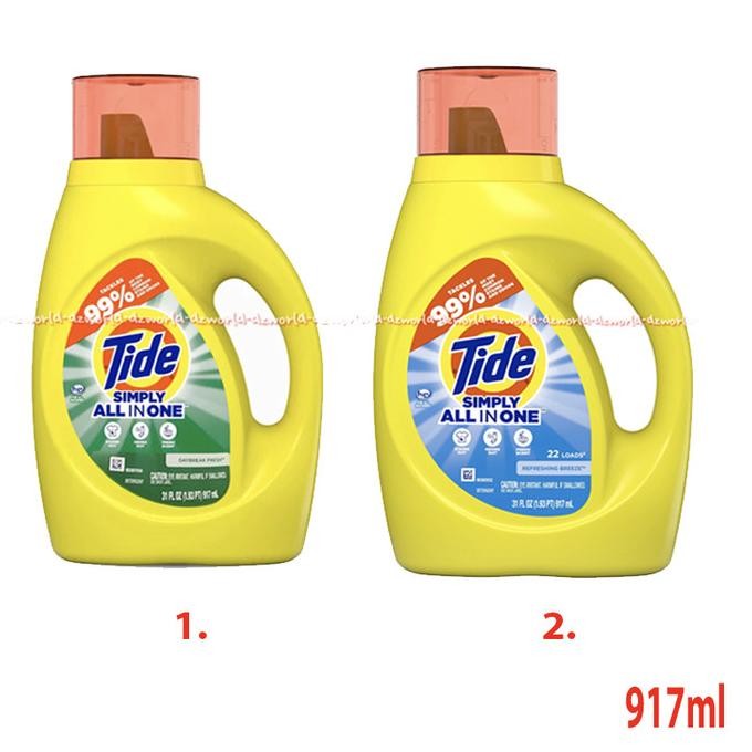 

Tide 917ml Simply All in One Detergen Cair Pakaian Untuk Noda dan Bau