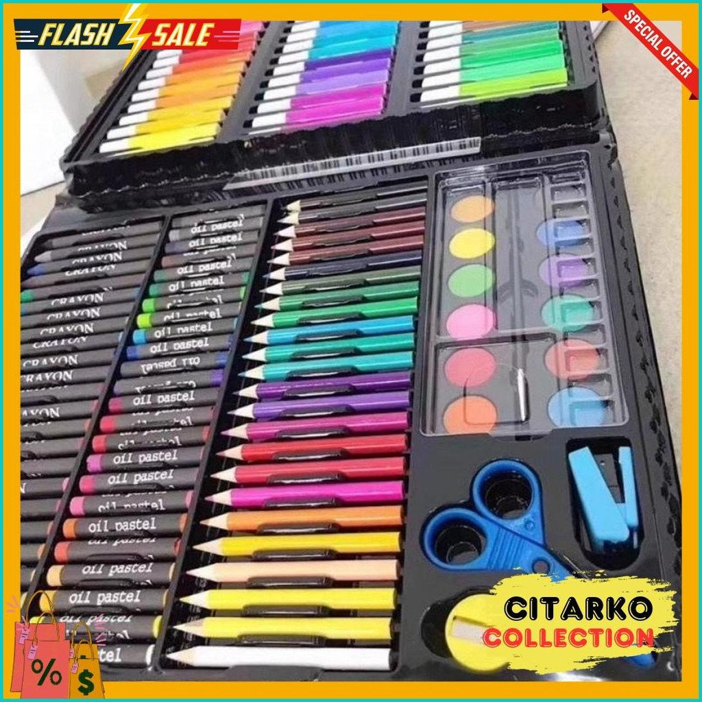

- Crayon Anak Set Koper 150 In 1 Crayon Mewarnai Dan Melukis Lengkap Dengan Cat Air (6.6)