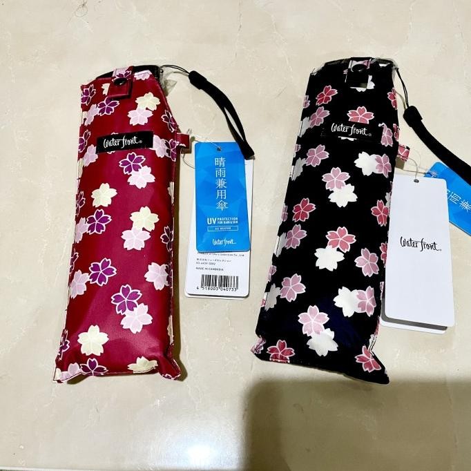 Ori jepang payung lipat pipih uv merk waterfront