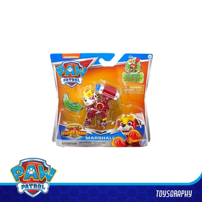 Paw Patrol Mighty Pups Super Paws Marshall Action Figure Nickelodeon