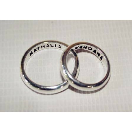 Cincin - Ring Perak - Silver Couple - pasangan Ukir Nama
