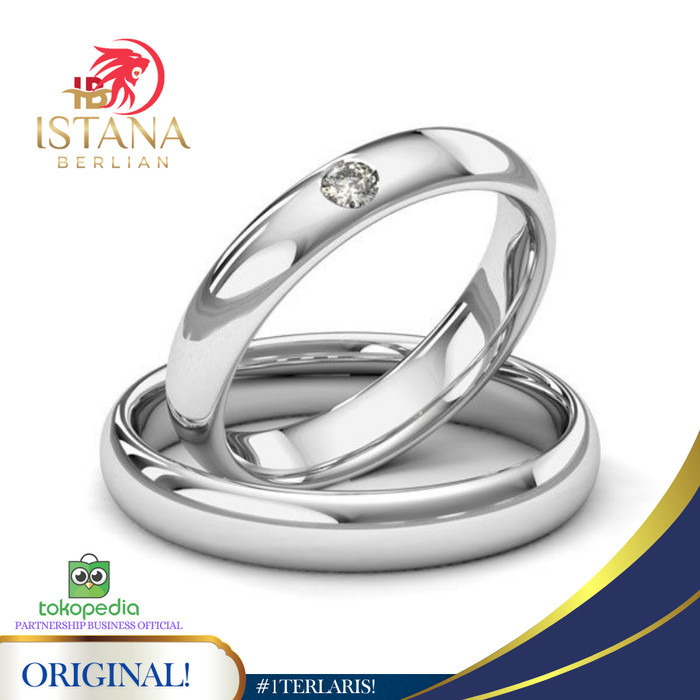 cincin tunangan/nikah/kawin emas kuning/putih perhiasan mas 75% couple