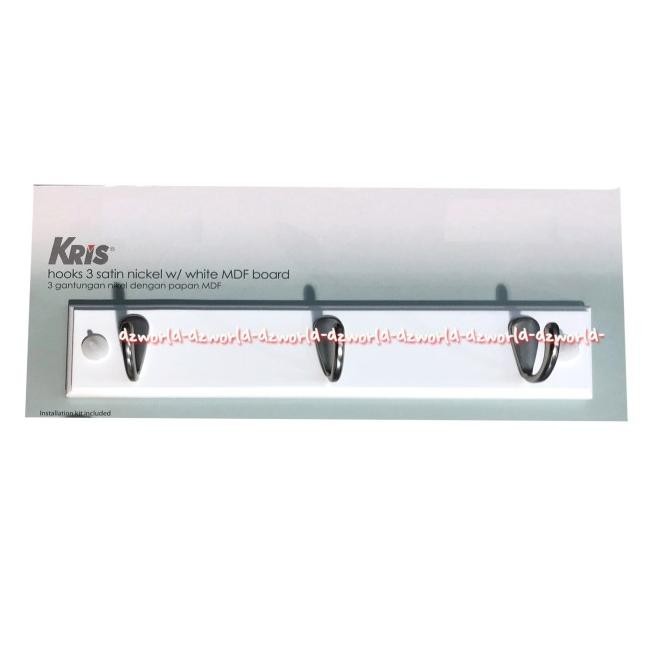 

Kris Hook 3Satn Nickey With Mdf Board Gantungan Baju 3 Hook Kayu Putih