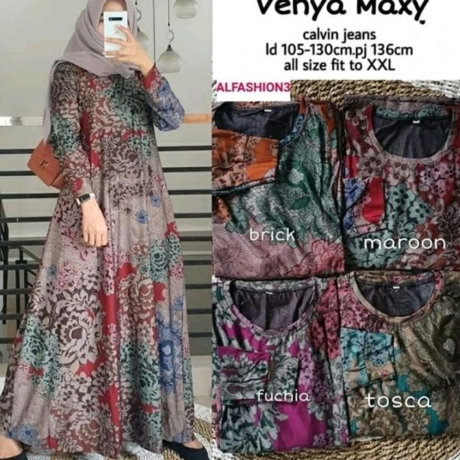 GAMIS WANITA MOTIF BUNGA BATIK SUPER JUMBO XXXXL || GAMIS CALVIN JEANS