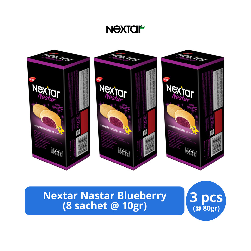 

Nextar Nastar Blueberry Flavoured Jam 80gr (8s @ 10gr) x 3 pcs