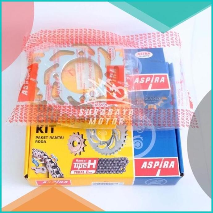 GEAR SET GIR SET + RANTAI MOTOR HONDA VERZA, GEAR SET ASPIRA K18 ORI 1