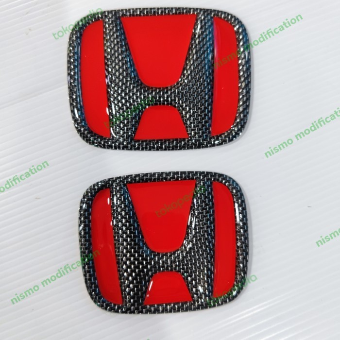 Emblem Honda Carbon Jazz Ge 2009-2013 Dry Carbon Silver Red