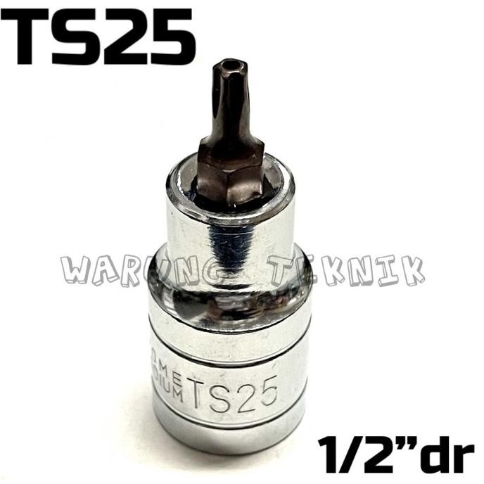 1/2"Dr Star Bit Socket L55Mm 5Pt Tampered Kunci Sok Bintang 5 Lobang Ready