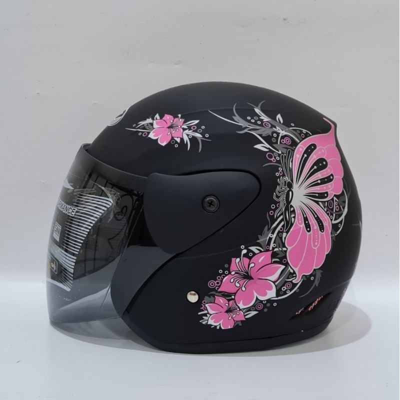 HELM SNI original DEWASA evo MOTIF SIZE L dewasa Besar cowok cewek wanita hijab snoopy kupu bunga