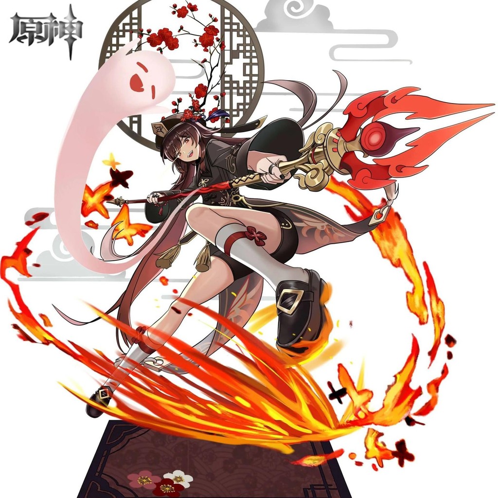 anime figure genshin impact zhongli hu tao venti xiao beelzebul acrylic stand model plate desk decor