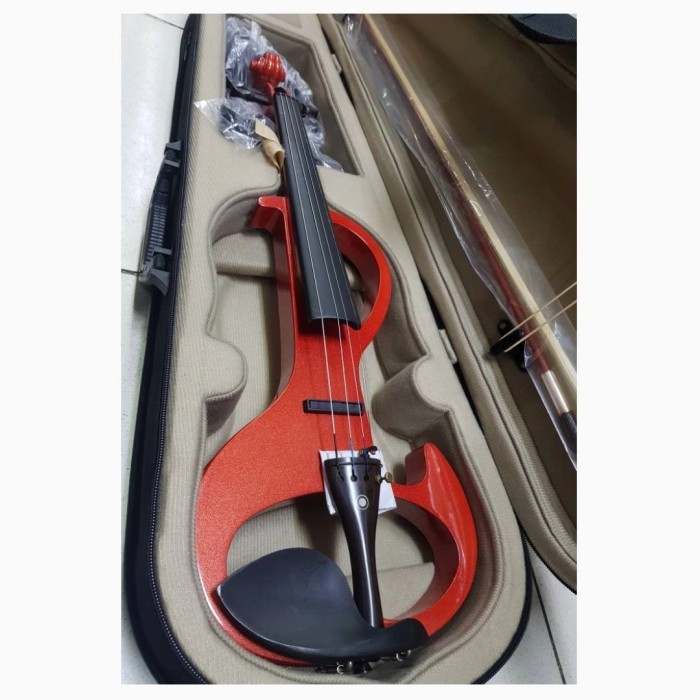 Biola elektrik merk Hoffman ukuran 4/4 pink sparkle