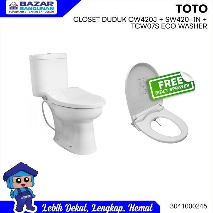 Closet Kloset Toilet Duduk Eco Washer Toto Cw 420 Jp J Cw420J Complete