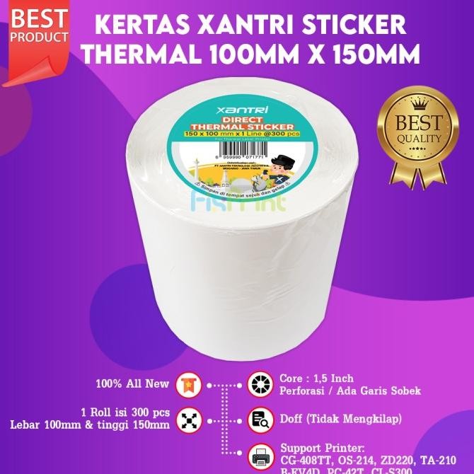 

Sale Label Barcode A6 100Mm X 150Mm, Kertas Thermal Resi 1 Roll Isi 300 Pcs