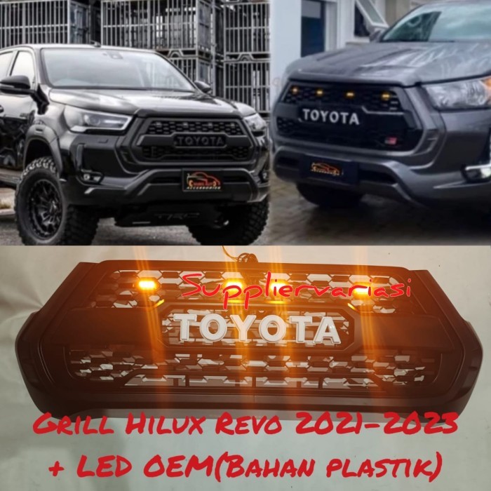 GRILL DEPAN FRONT GRILL GERIL HILUX TOYOTA HILUX REVO 2021 2022 2023 LED GRILL LAMPU HILUX