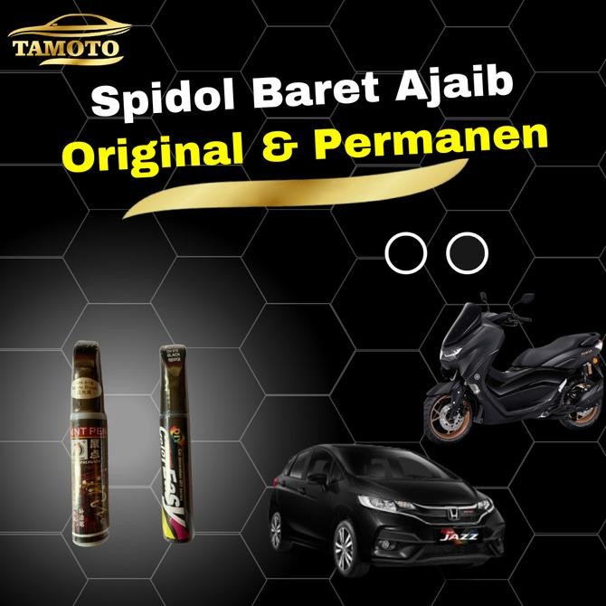 Spidol Baret / Cat Anti Baret Penghilang Goresan Mobil Motor Original Warna Hitam Metalik Dan Doff /
