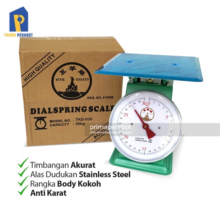 Timbangan Duduk Datar 30 Kg Timbangan Besi Jarum Five Goats