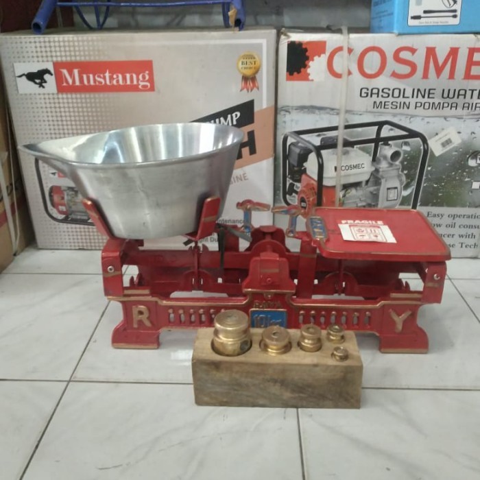 Timbangan Duduk Bebek Batu 10Kg+Set Anak Batu Best