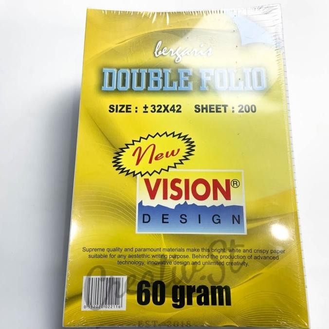 

Sale Kertas Double Folio Bergaris Vision 200 Lembar (1 Pak)