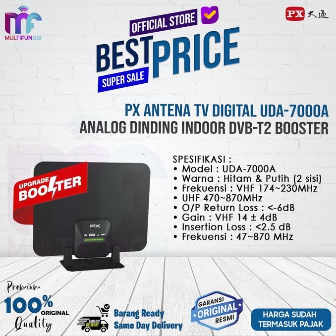 

PX Antena TV Digital UDA-7000A Analog Dinding Indoor DVB-T2 Booster